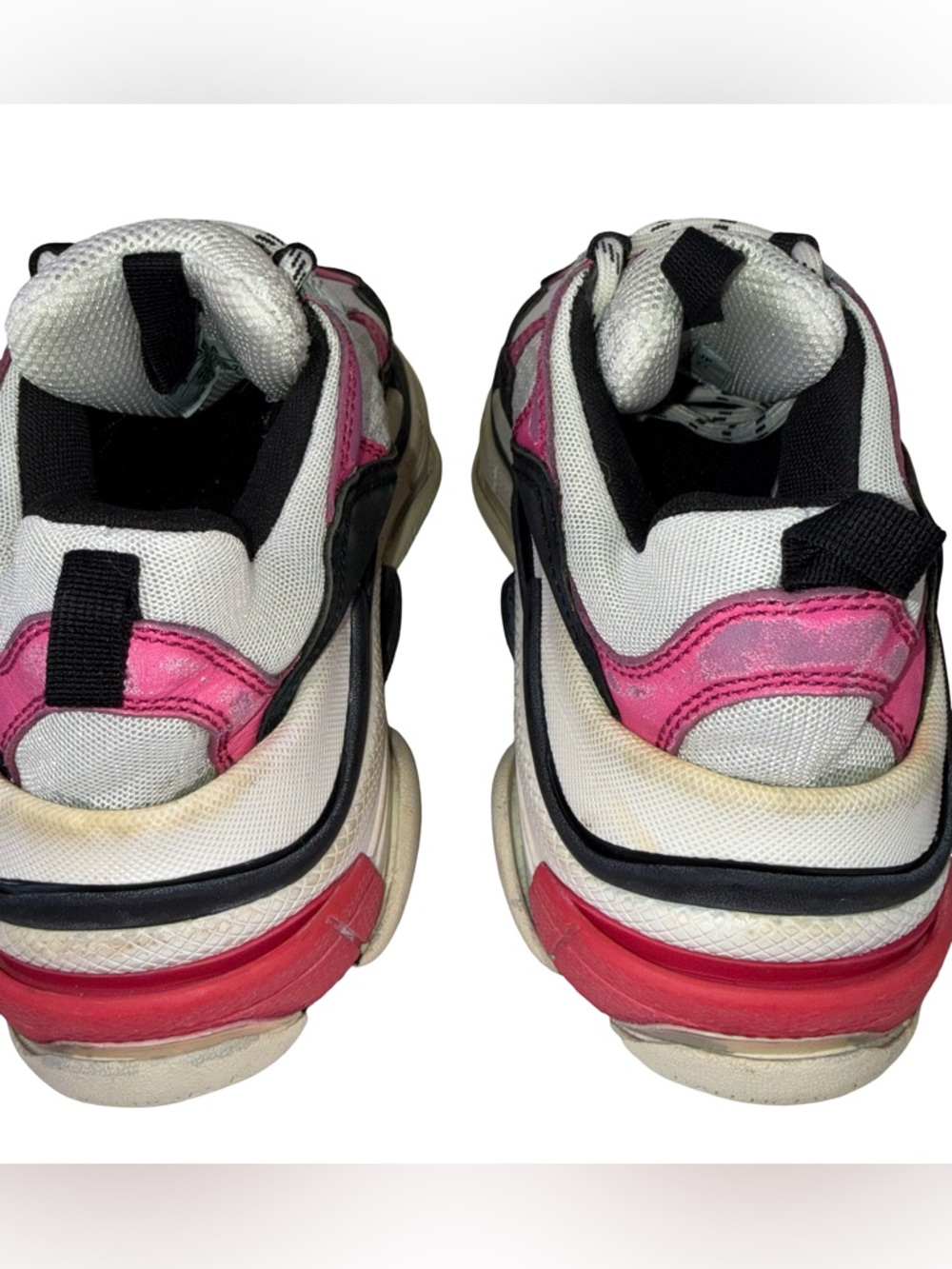 Balenciaga Women’s Triple S White Pink Black Multi-Layer Sneakers - Picture 4 of 7